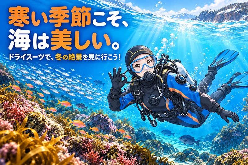 寒い季節こそ、海は美しい。ドライスーツで、冬の絶景を見に行こう！